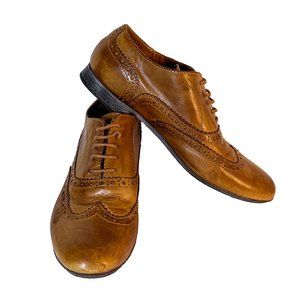 Italian Wingtip Oxford - Brown Cognac Leather (W7)